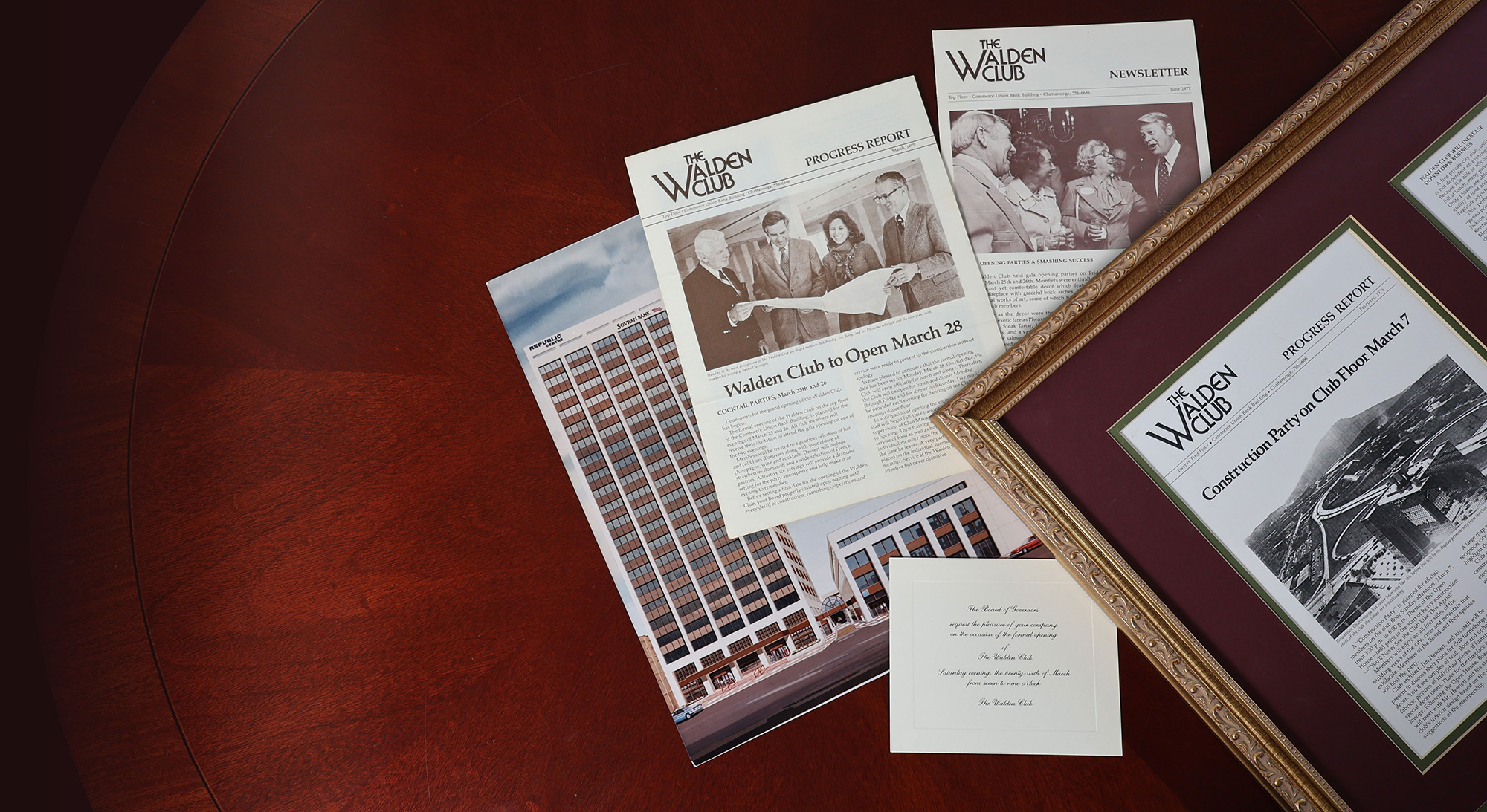 Newsletter articles and images from when the Walden Club began.
